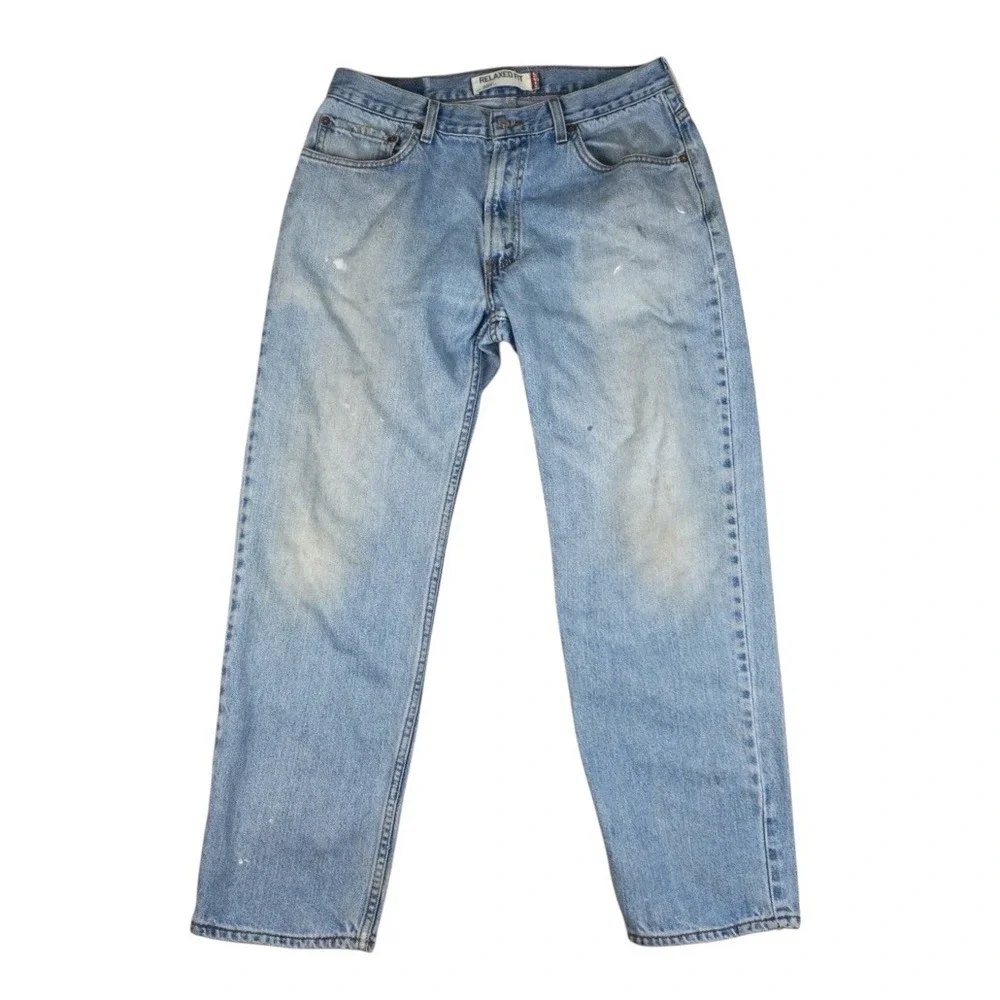 Y2K Levi's 550 Jeans‎ Men's 31.5x28.25 Blue Relaxed Fit Distressed Denim 00s